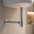 12 inch Lara Brass Silver Bottle Trap with Flange-0