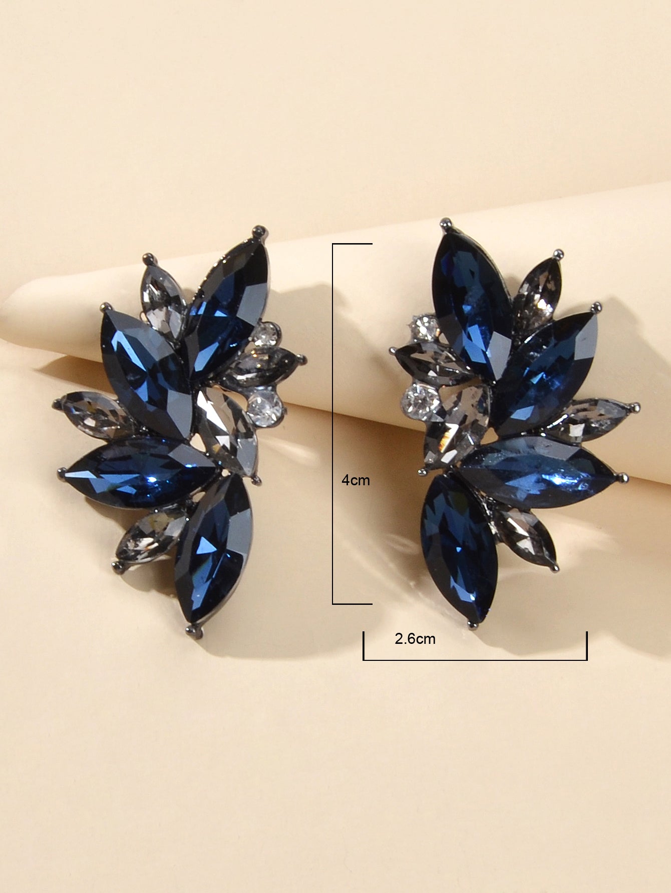Female Luxurious Jewelry Sparkly Crystal Flower Stud Bridal Engagement Earrings