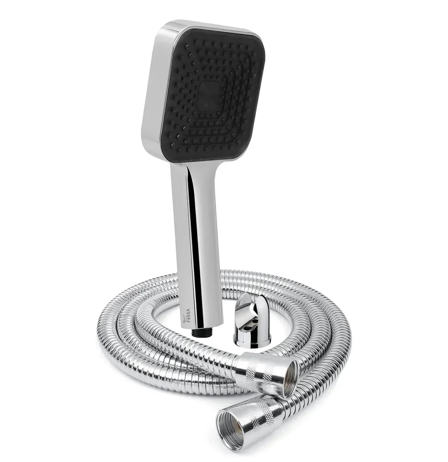 Alpha Wave Chrome Finish Hand Shower With 1.5 Meter Hose Pipe & Hook-0