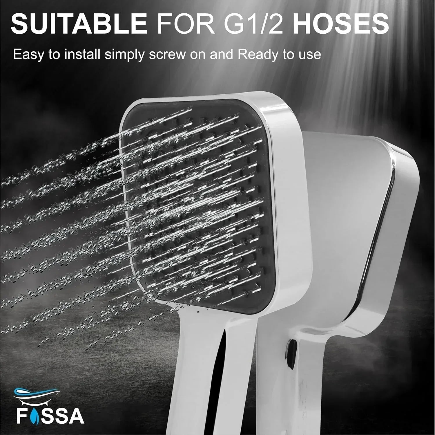 Alpha Wave Chrome Finish Hand Shower With 1.5 Meter Hose Pipe & Hook-3