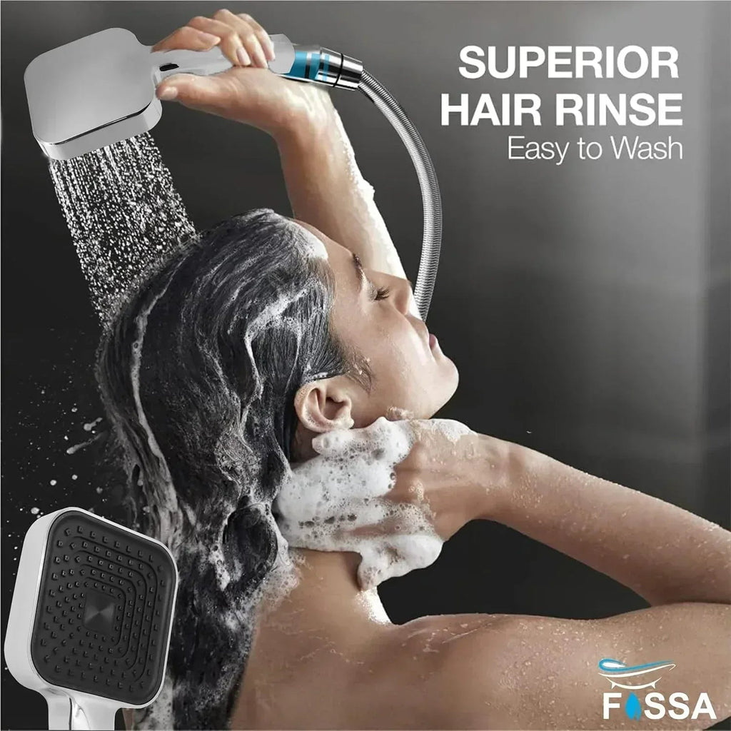 Alpha Wave Chrome Finish Hand Shower With 1.5 Meter Hose Pipe & Hook-4