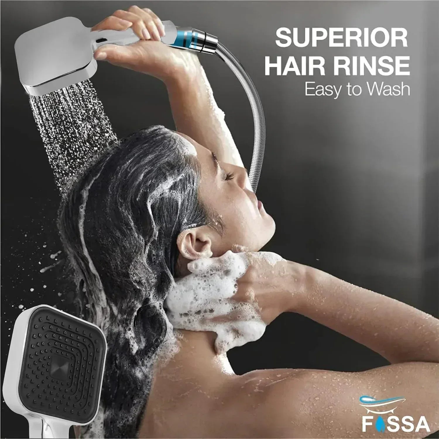 Alpha Wave Chrome Finish Hand Shower With 1.5 Meter Hose Pipe & Hook-4