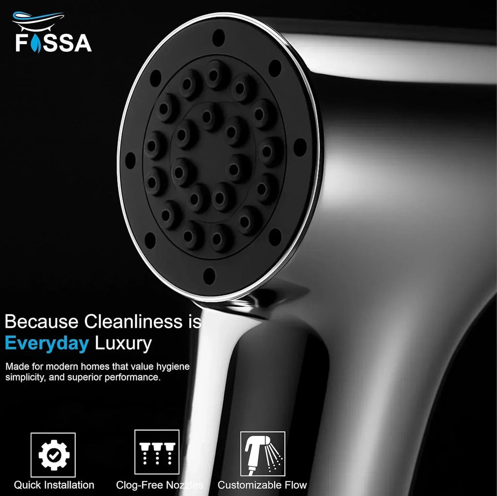 Aqua Silver ABS Health Faucet with 1 Meter 304-Grade SS Hose Pipe & Hook-1