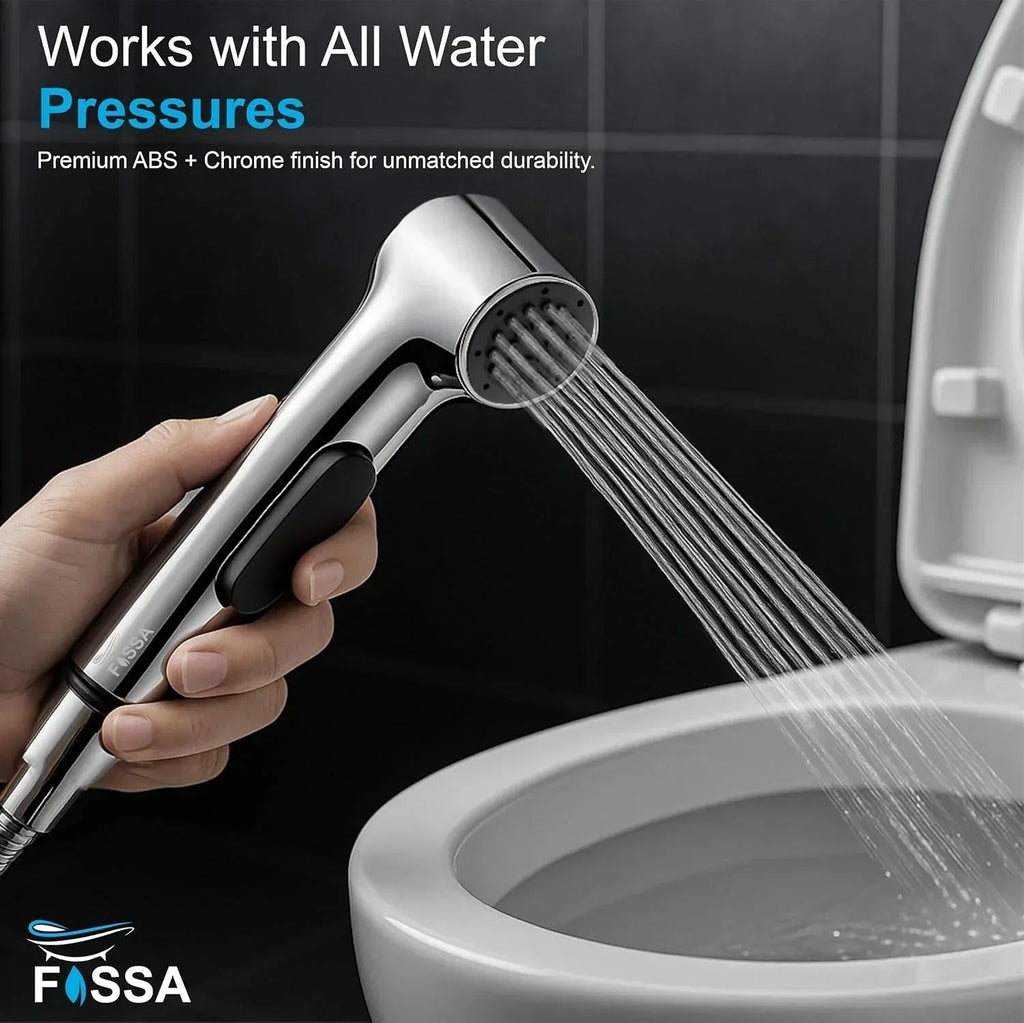 Aqua Silver ABS Health Faucet with 1 Meter 304-Grade SS Hose Pipe & Hook-4