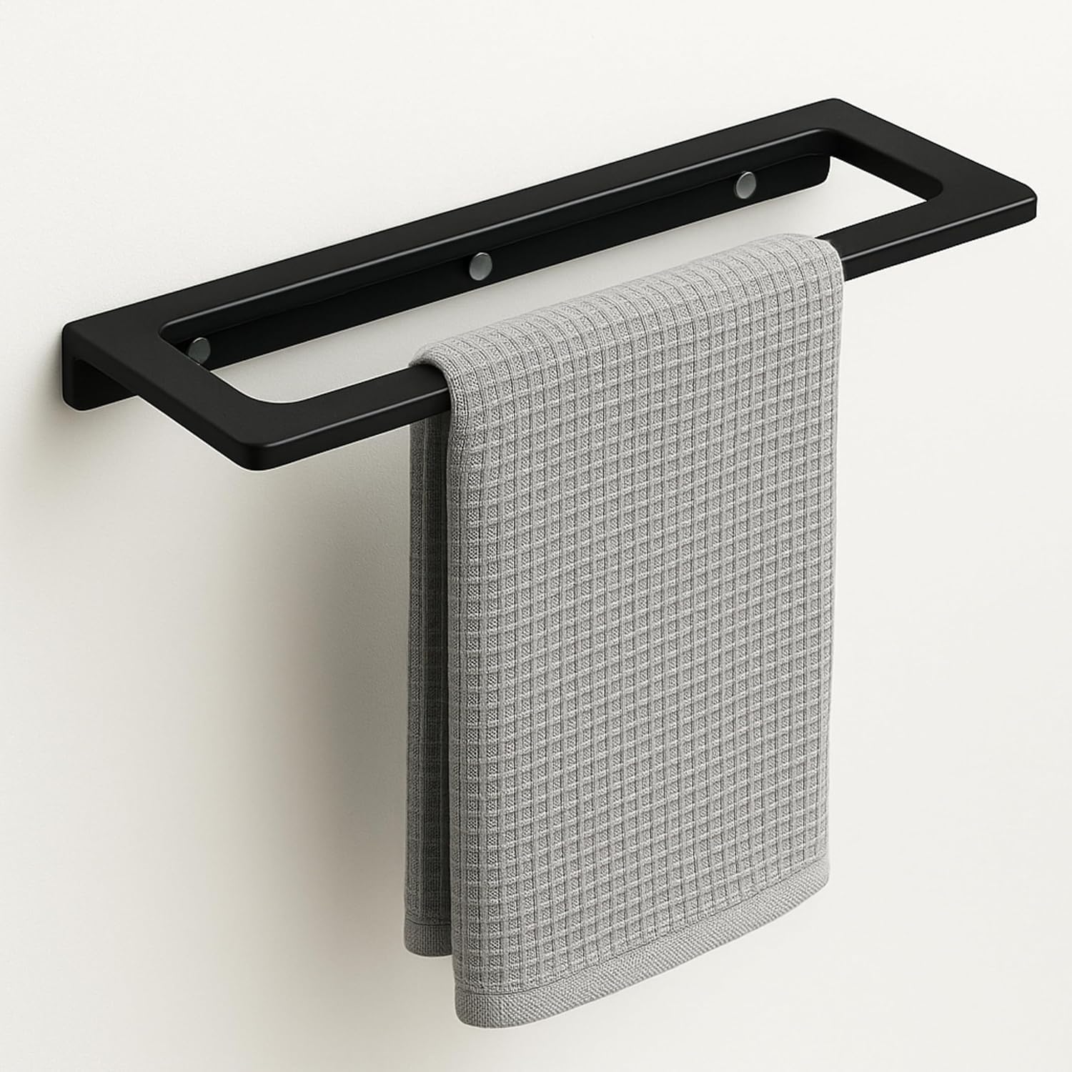 Ceramic Wall Mounted Towel Shelf Black Quartz (RB-126)-0