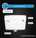 Fossa Flushing Cistern (9 Ltr) Capacity Side Handle Flush Tank White