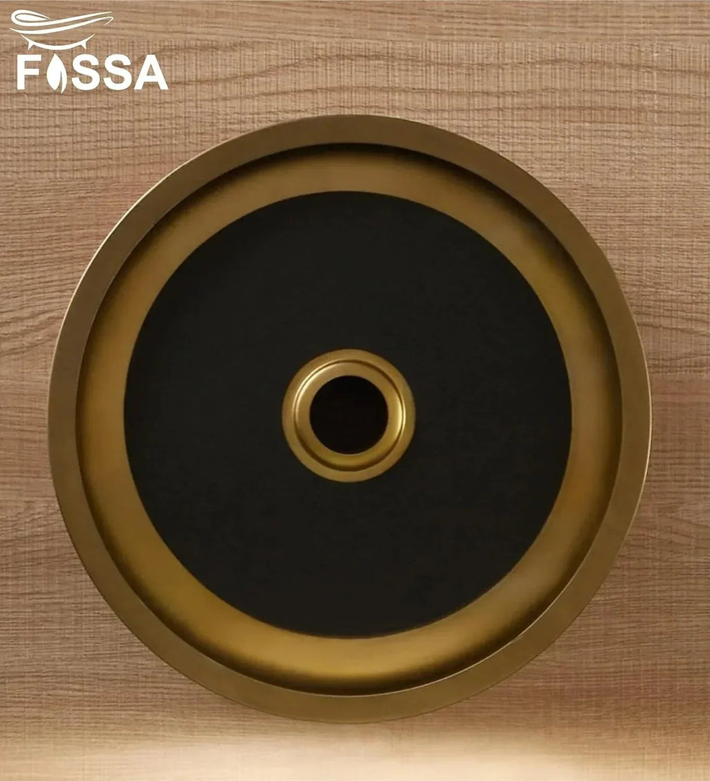 Wash Basin 304  15x15x4 Inch Gold Stainless Steel Table Top For Bathroom-4