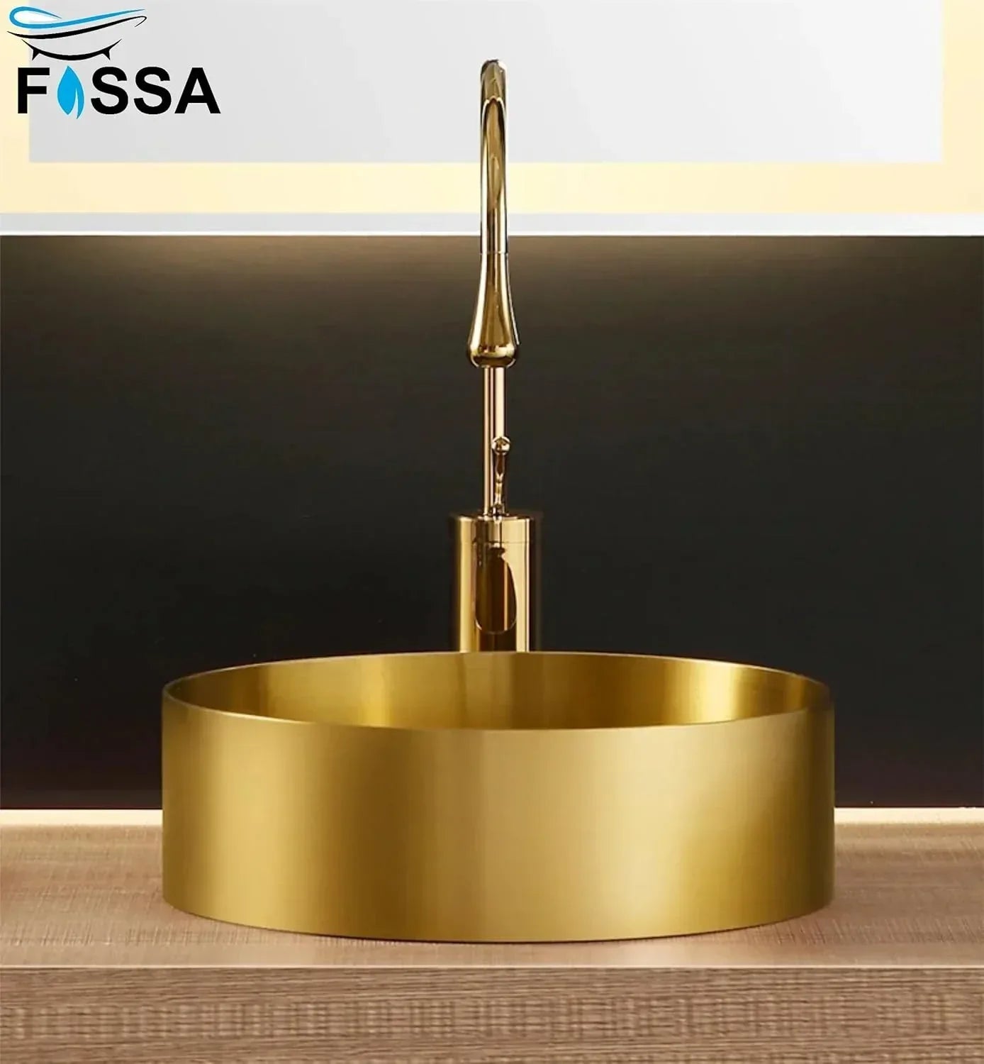 Wash Basin 304  15x15x4 Inch Gold Stainless Steel Table Top For Bathroom-1