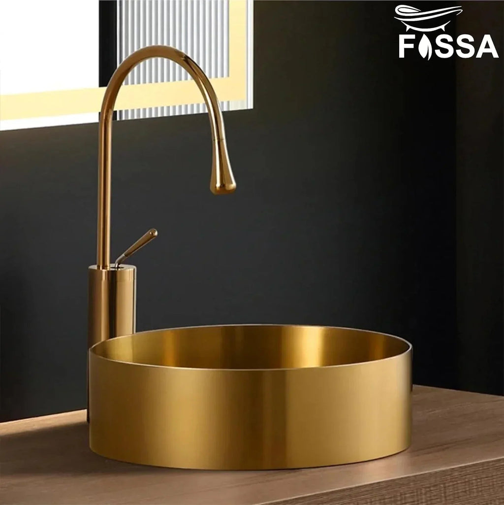 Wash Basin 304  15x15x4 Inch Gold Stainless Steel Table Top For Bathroom-2