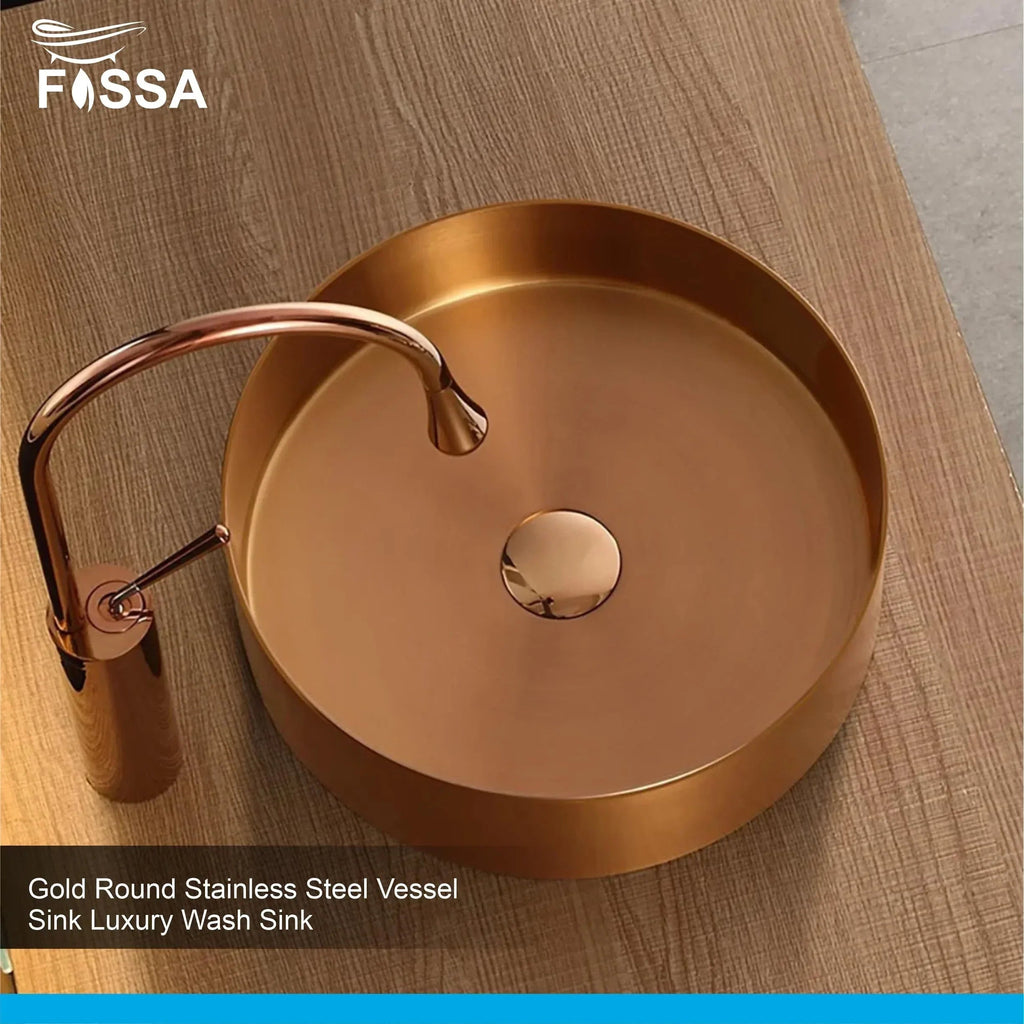 Wash Basin 304 15x15x4 Inch Rose Gold Stainless Steel Table Top For Bathroom-4