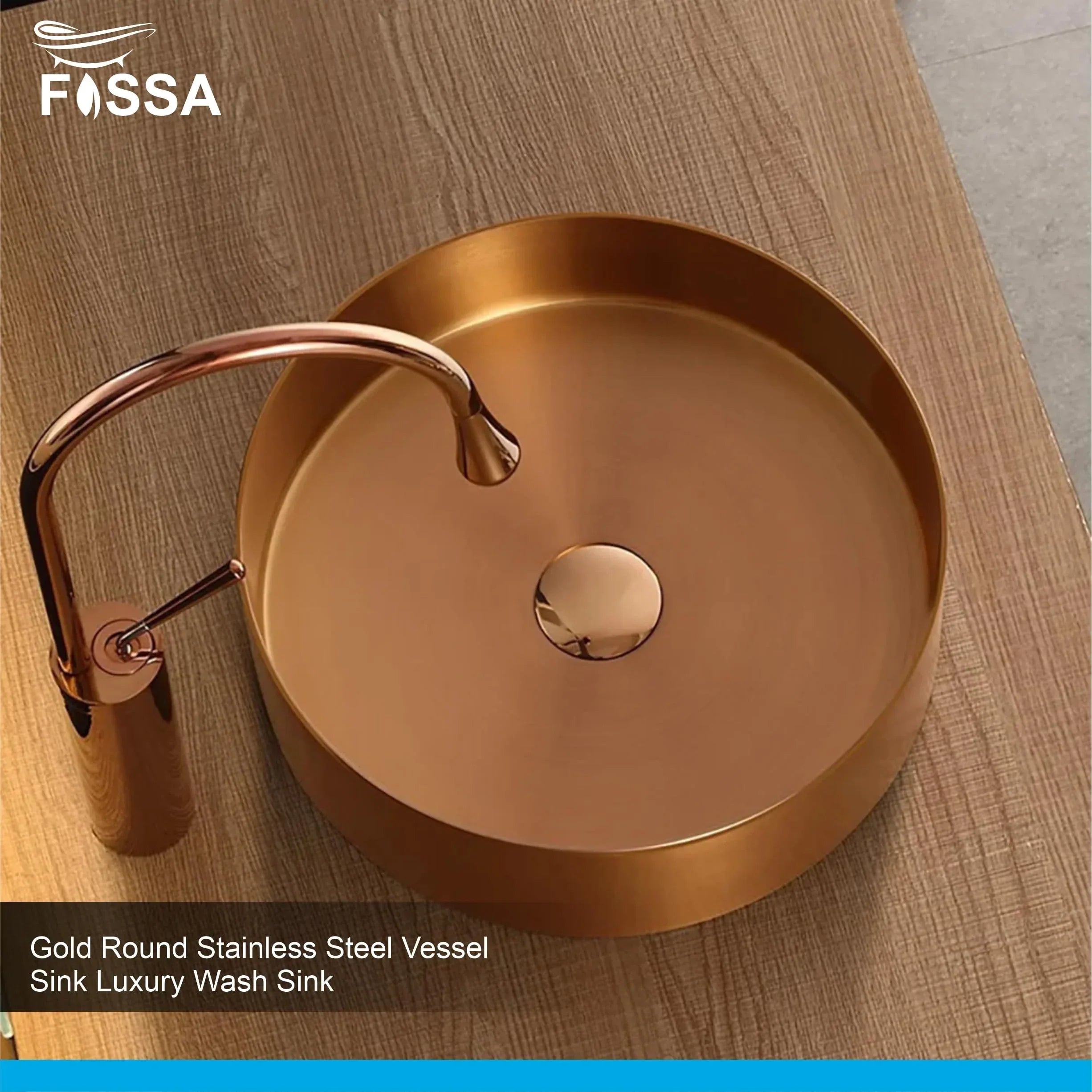 Wash Basin 304 15x15x4 Inch Rose Gold Stainless Steel Table Top For Bathroom-4
