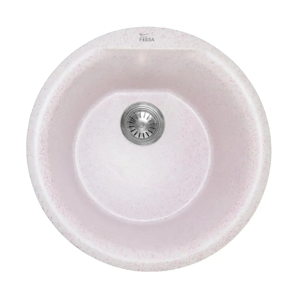 Quartz Kitchen Sink Round Pink (18×18x08 Inches) – 10-Year Warranty-0