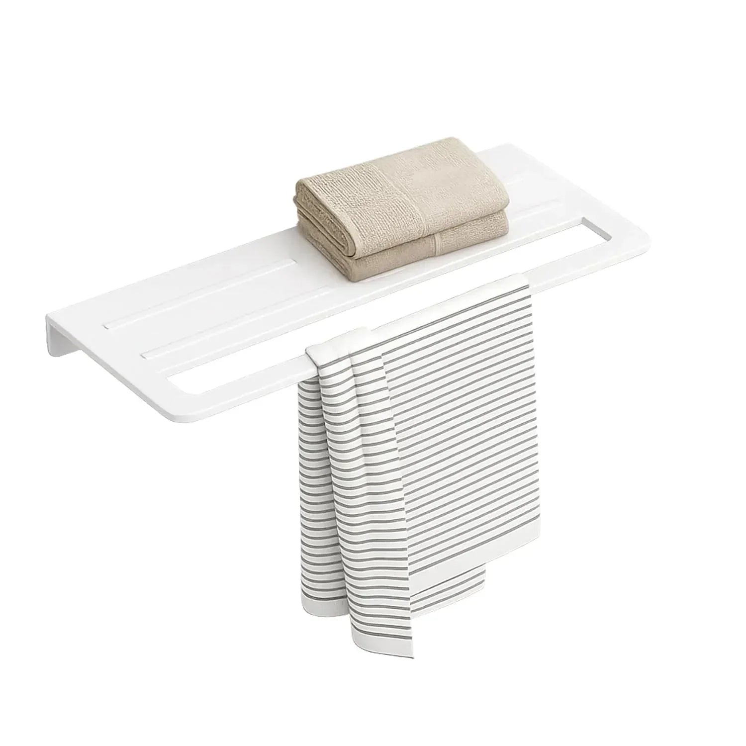 Ceramic Wall Mounted Towel Shelf White Quartz (RW-127)-0