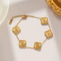 Golden Clover Flower Bracelet.-1