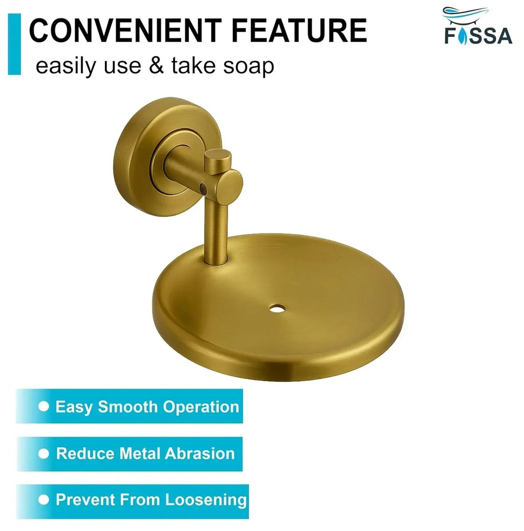 Round Stainless Steel Wall Mounted Soap Dish Gold-2