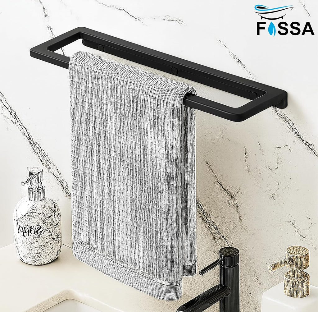 Ceramic Wall Mounted Towel Shelf Black Quartz (RB-126)-3