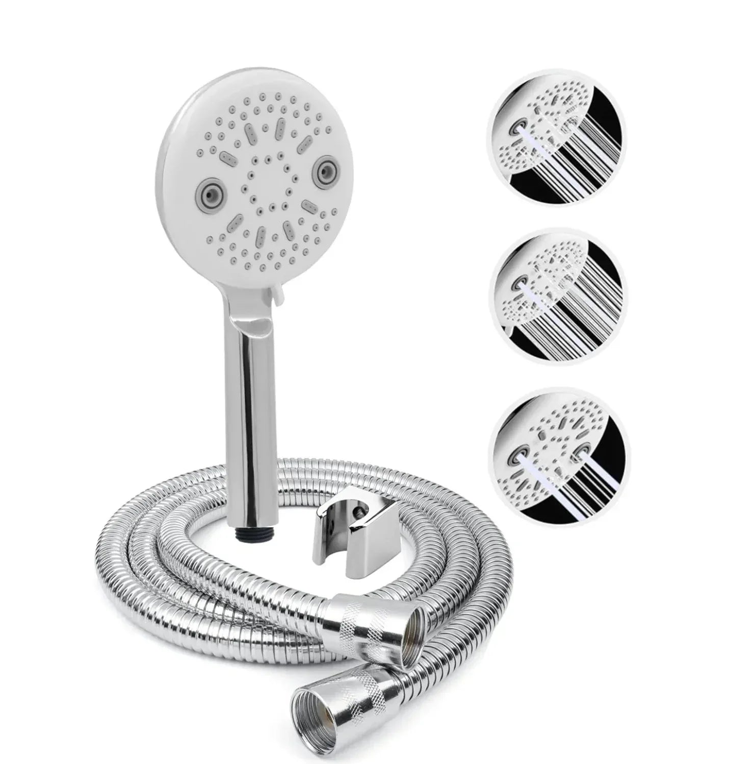 Panda 3 Sprey Modes Chrome Finish Hand Shower With 1.5 Meter Hose Pipe & Hook-0