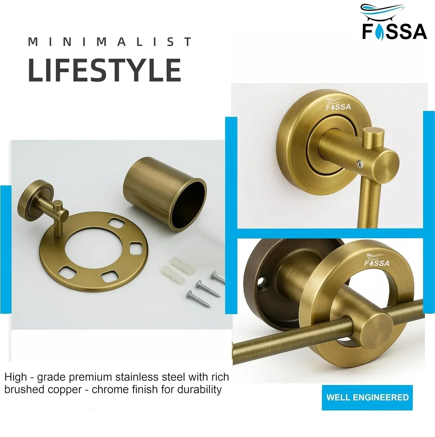 Round Stainless Steel Wall Mounted Soap Dish Gold-3