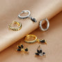 3PCS Horse Eye Zircon Stud Earrings-4