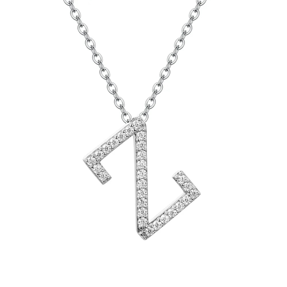 Moissanite Letters Pendant Necklace for Women