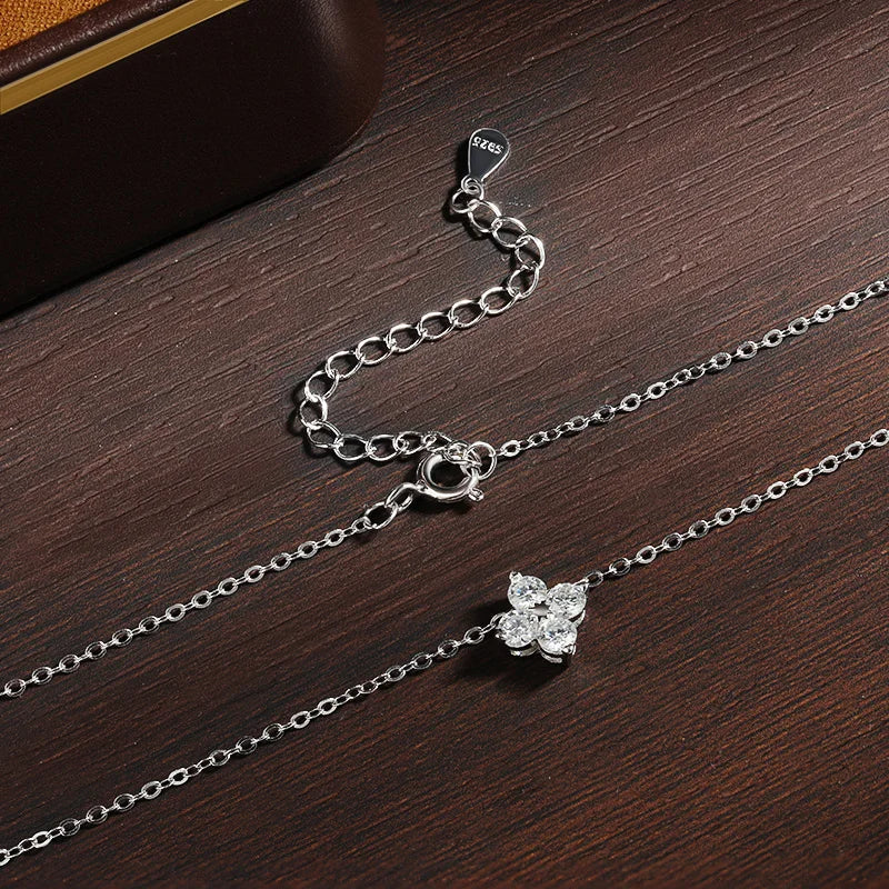 1CT Flower Moissanite Pendant Necklace | Sterling Silver for Women