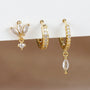 3PCS Horse Eye Zircon Stud Earrings-8