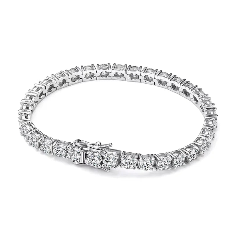 S925 Sterling Silver Moissanite Tennis Bracelet-0