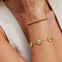 Golden Clover Flower Bracelet.-3