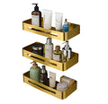 Square Stainless Steel Corner Shelf (Gold) 3 set-0