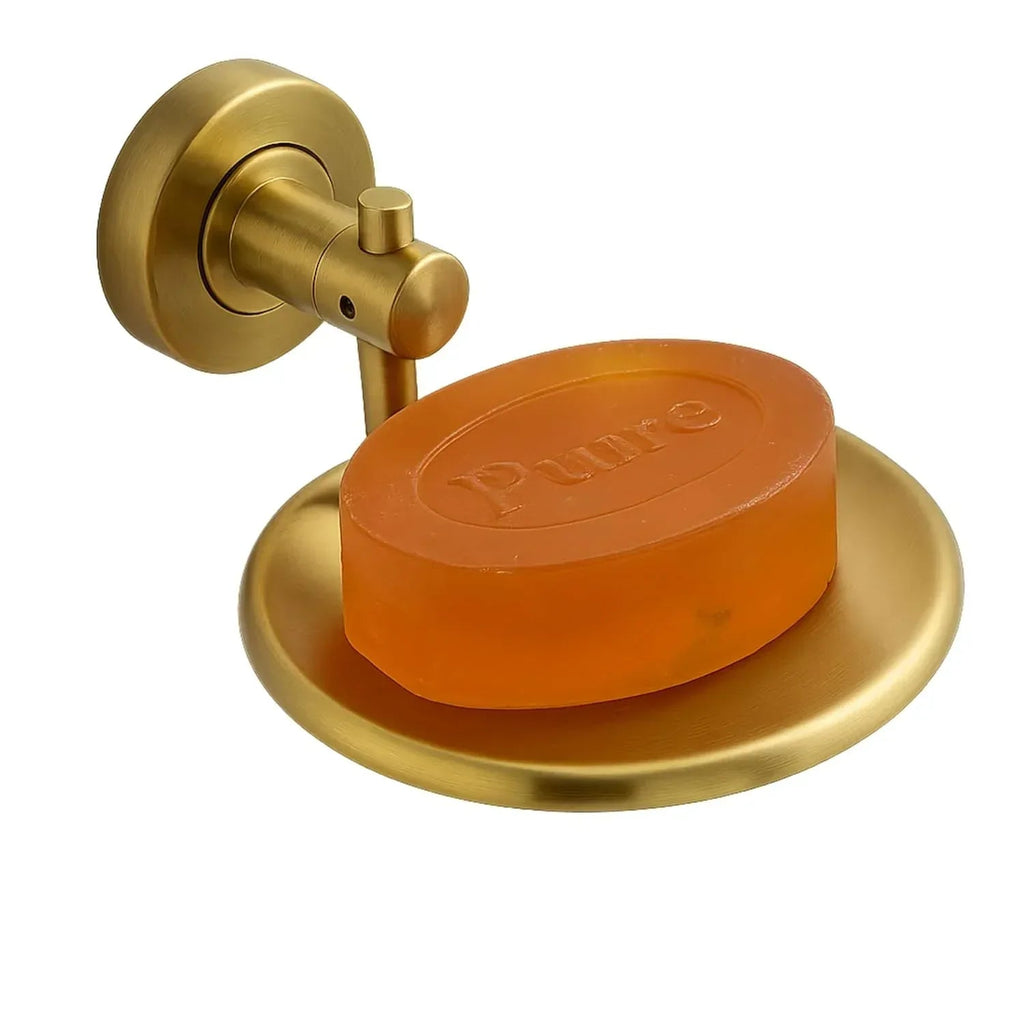 Round Stainless Steel Wall Mounted Soap Dish Gold-0