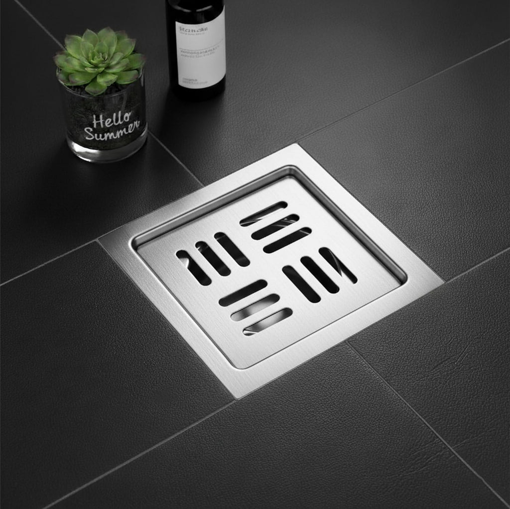Unix Floor Drain (5 x 5 Inches) Premium Stainlees Steel-0