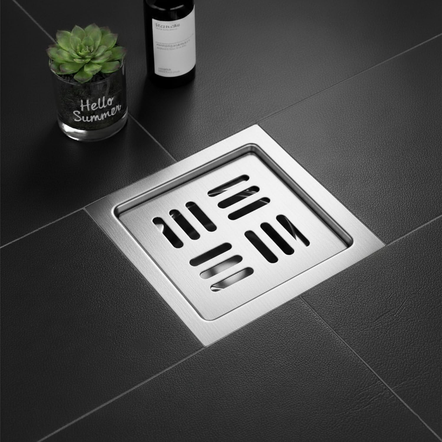 Unix Floor Drain (5 x 5 Inches) Premium Stainlees Steel-0