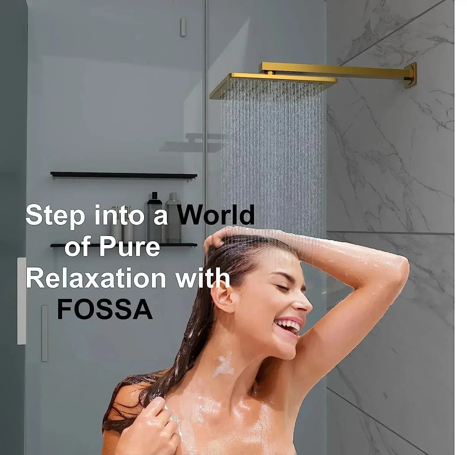 6 Inch Rainfall Overhead Shower Gold 304 Stainless Steel-1