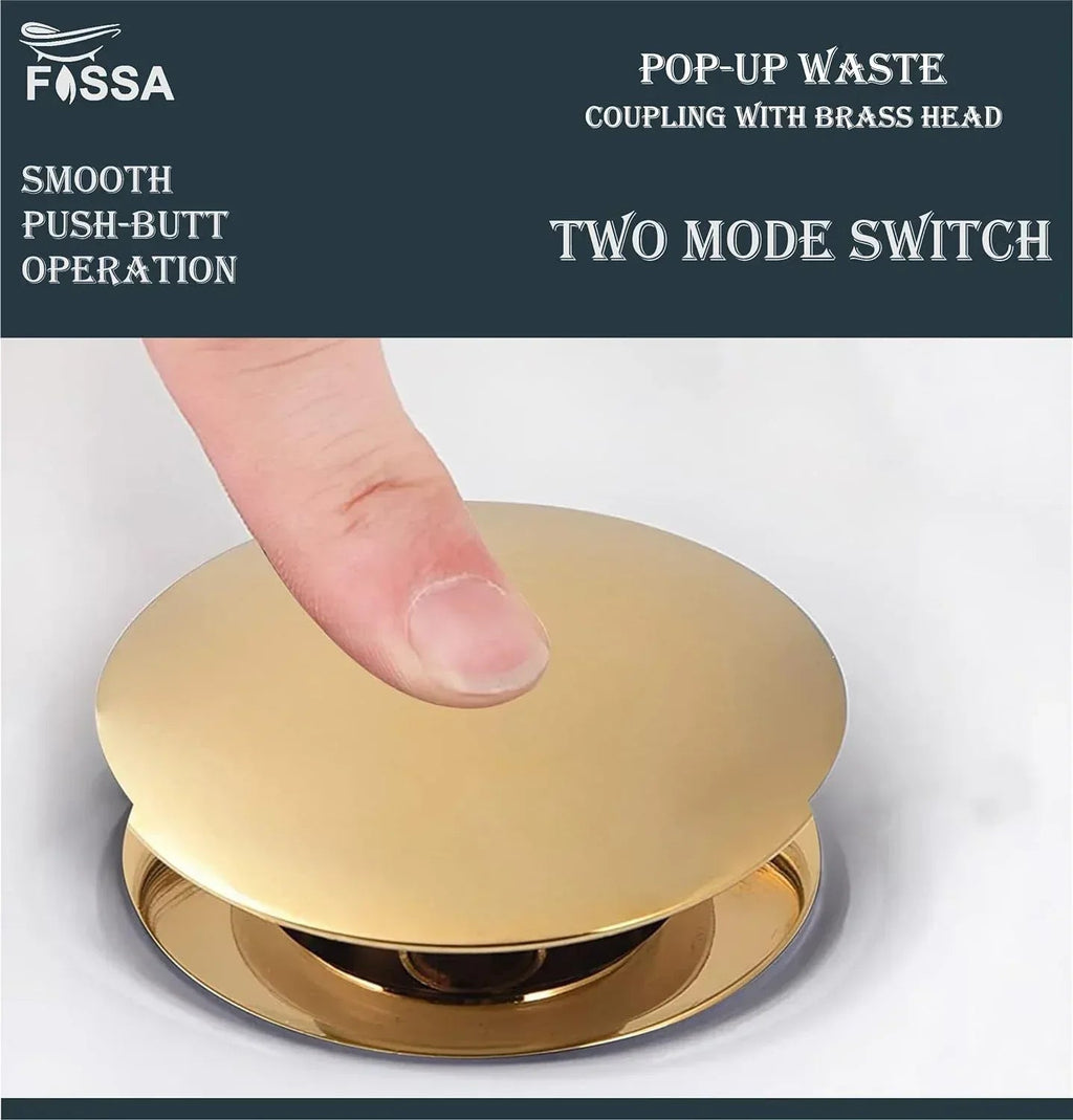 3 Inch Gold  Brass Pop Up Waste Coupling