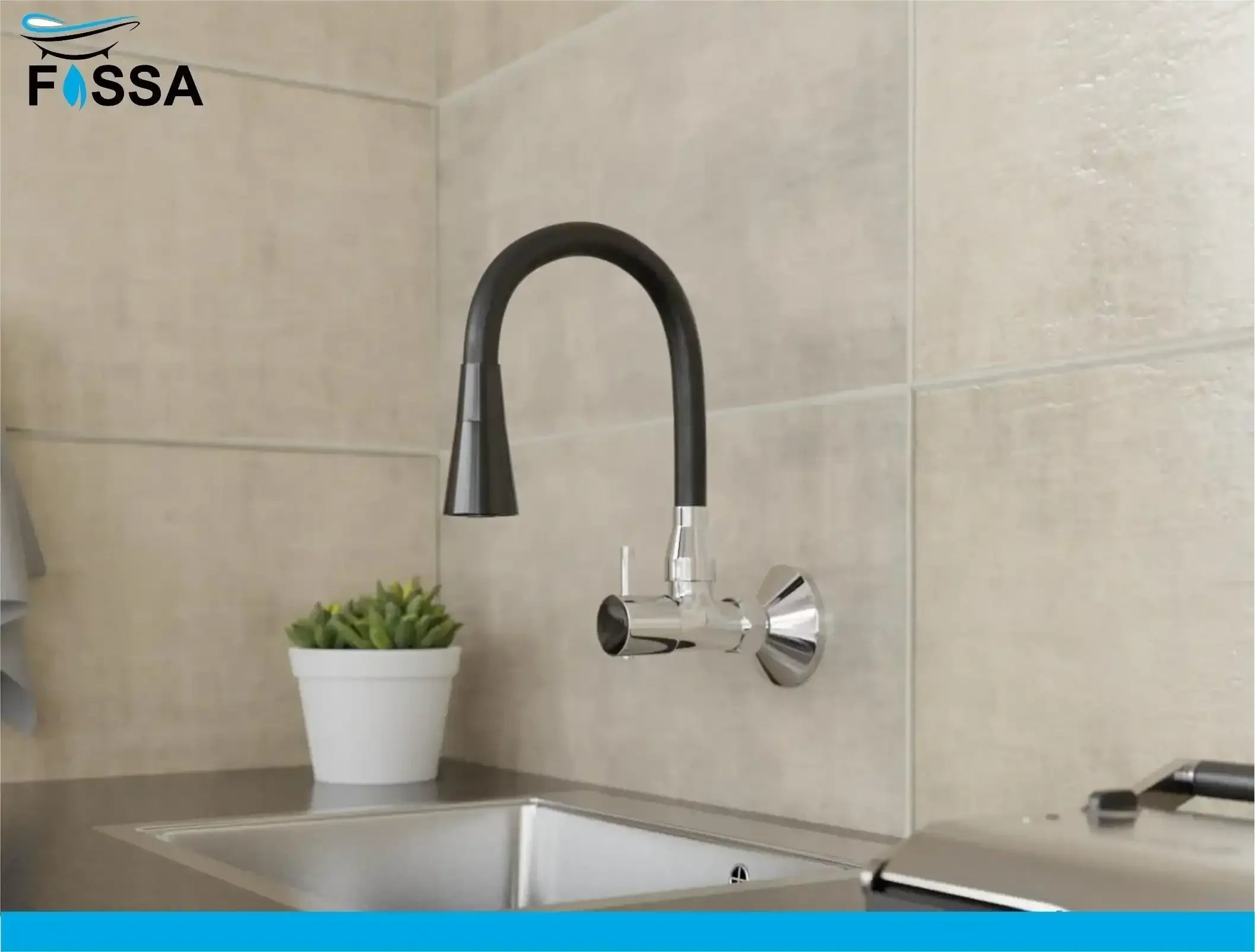 Brass Sink Cock Single-Flow Stainless Steel Flexible 360° Swivel Spout Kitchen Sink Tap Black