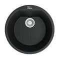 Quartz Kitchen Sink Single Bowl Round Black (18×18x8 Inches) – 10-Year Warranty-0