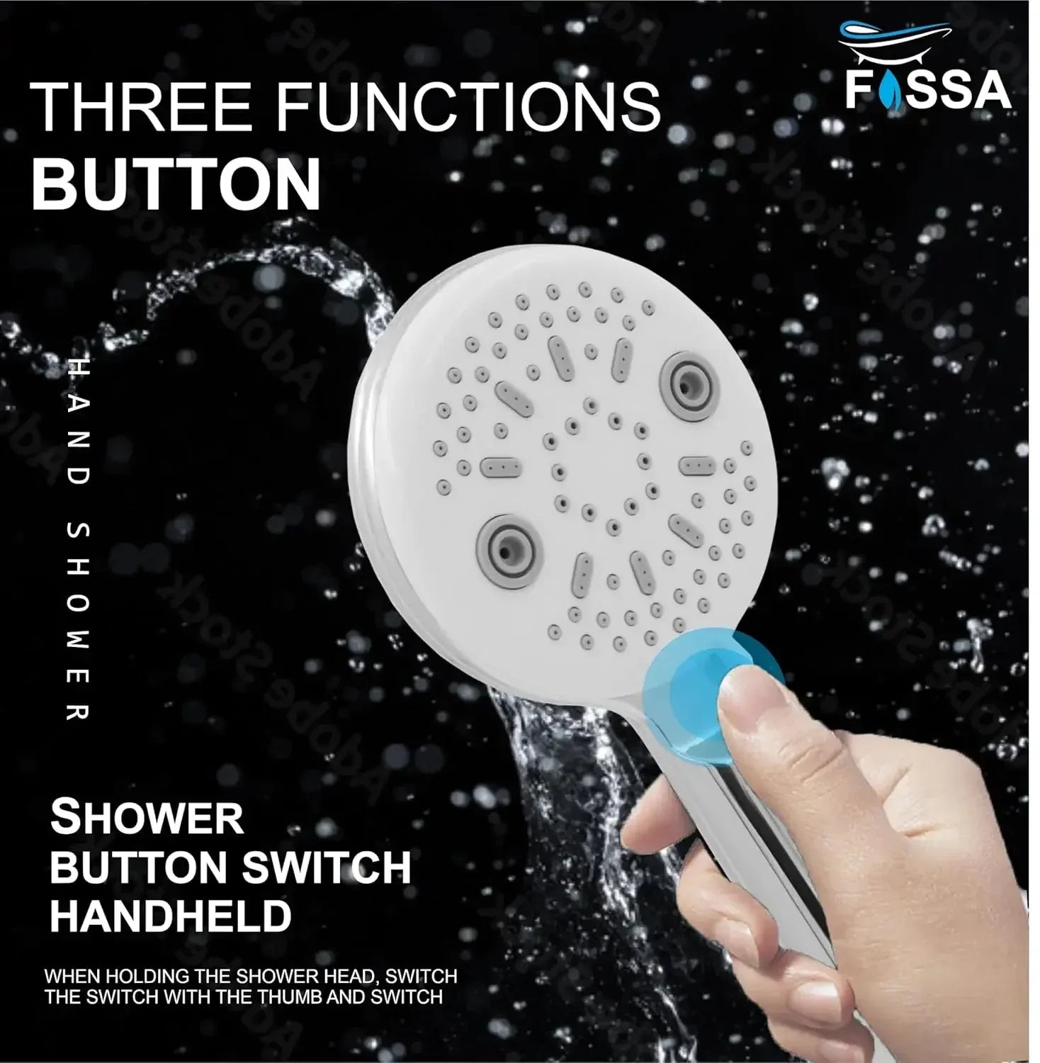 Panda 3 Sprey Modes Chrome Finish Hand Shower With 1.5 Meter Hose Pipe & Hook-1