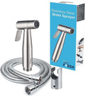 Hand Held Bidet Sprayer Silver ABS Health Faucet with 1 Meter 304-Grade SS Hose Pipe & Hook-0