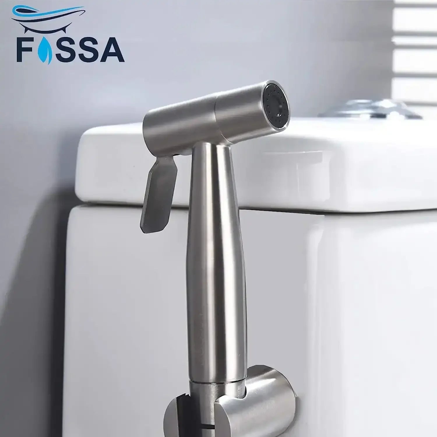 Hand Held Bidet Sprayer Silver ABS Health Faucet with 1 Meter 304-Grade SS Hose Pipe & Hook-3