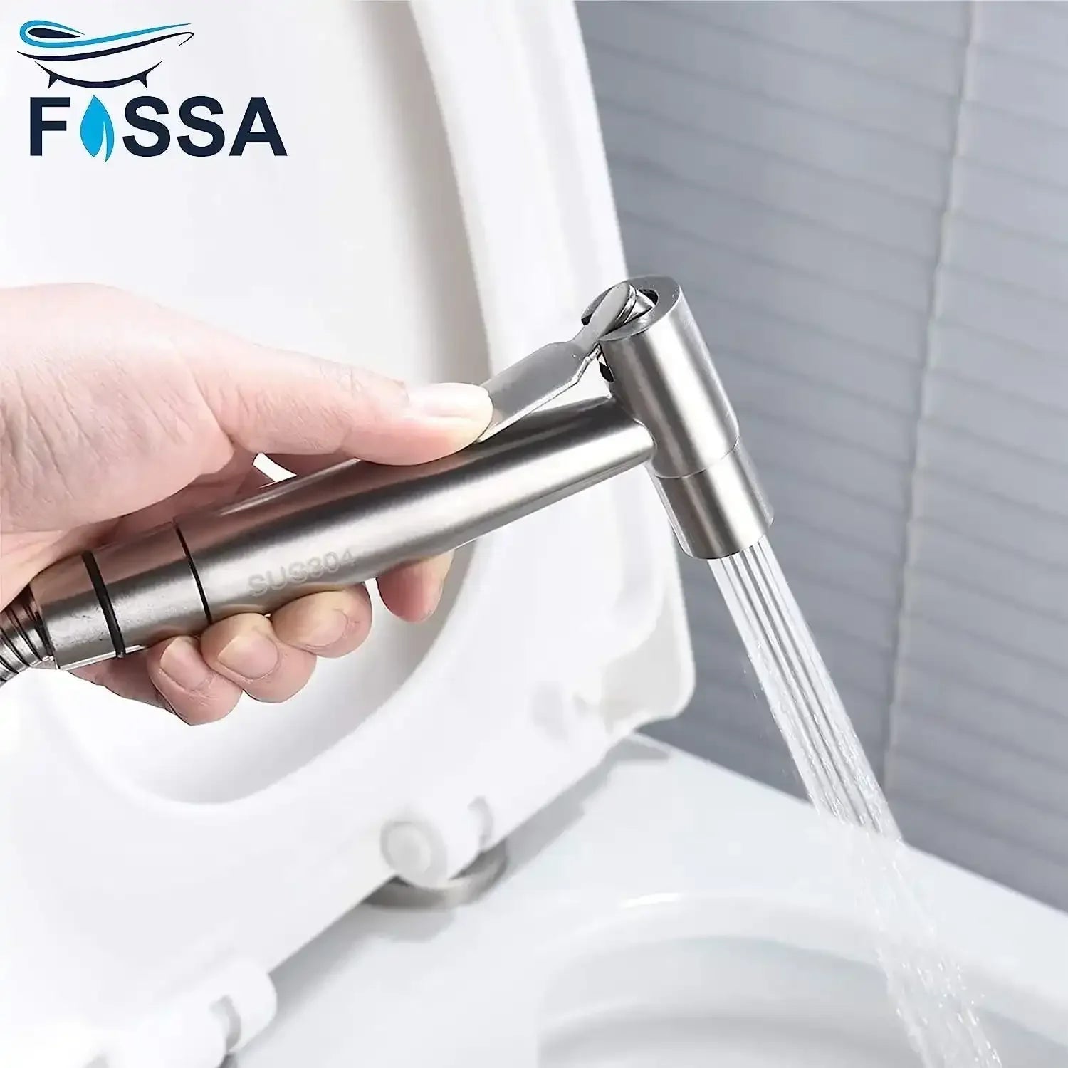 Hand Held Bidet Sprayer Silver ABS Health Faucet with 1 Meter 304-Grade SS Hose Pipe & Hook-4