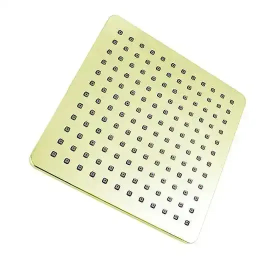 8 Inch Rainfall Square Overhead Shower Gold With Arm (18 Inch)-2