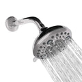Fixed ( 5 Inches ) 304- Grade 6 Spray Settings Stainless Steel Silver Finish Overhead Shower( Arm 9 Inch )