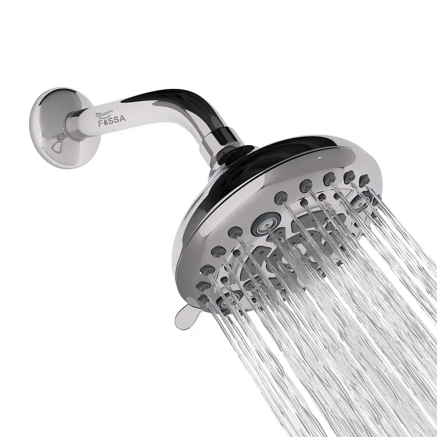Fixed ( 5 Inches ) 304- Grade 6 Spray Settings Stainless Steel Silver Finish Overhead Shower( Arm 9 Inch )