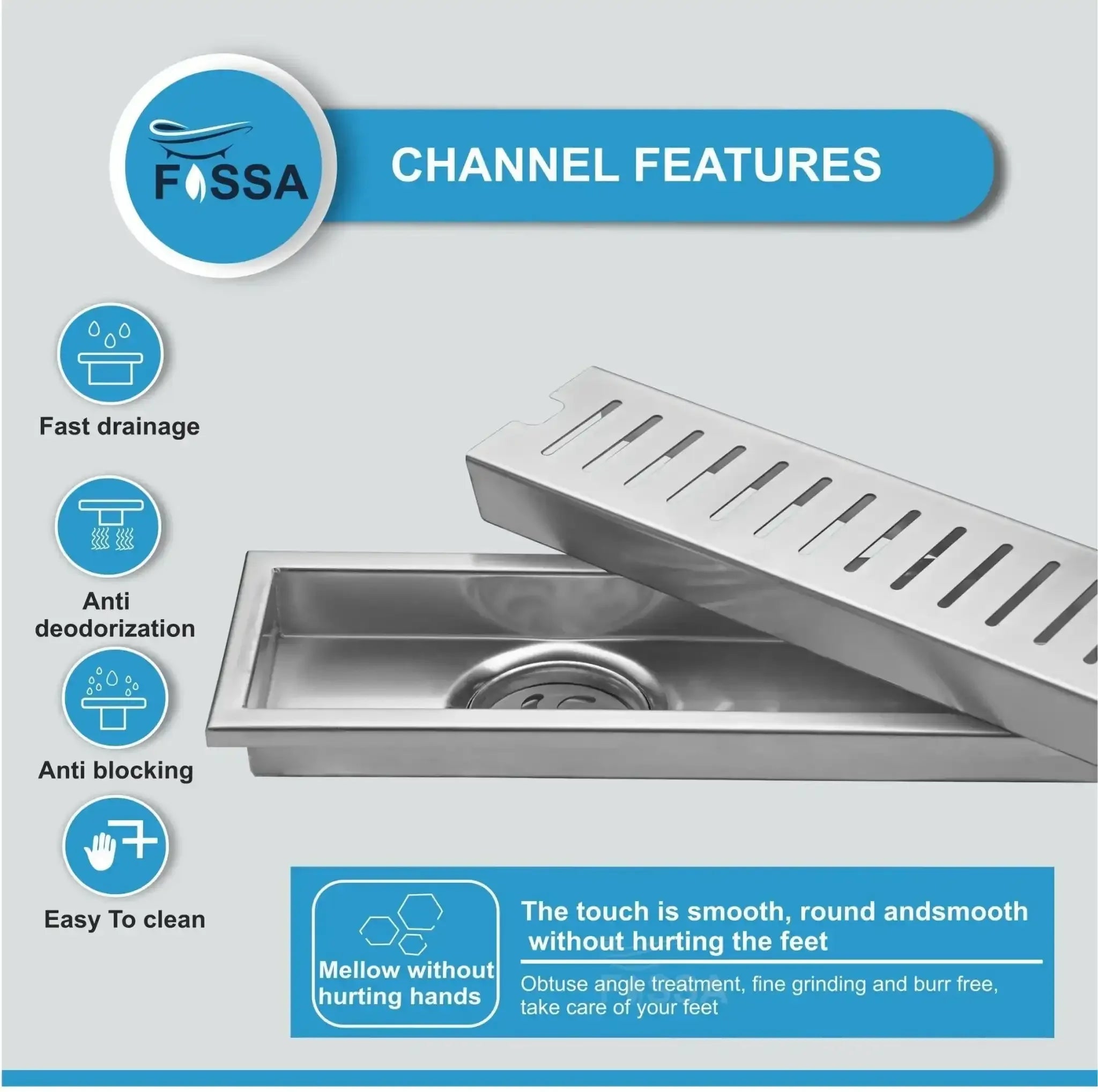 Linear (36 x 4 Inches) 304 Grade Brushed Shower Drain Channel  Floor Drain-2
