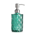 350ml Diamond White Glass Soap Dispenser Green