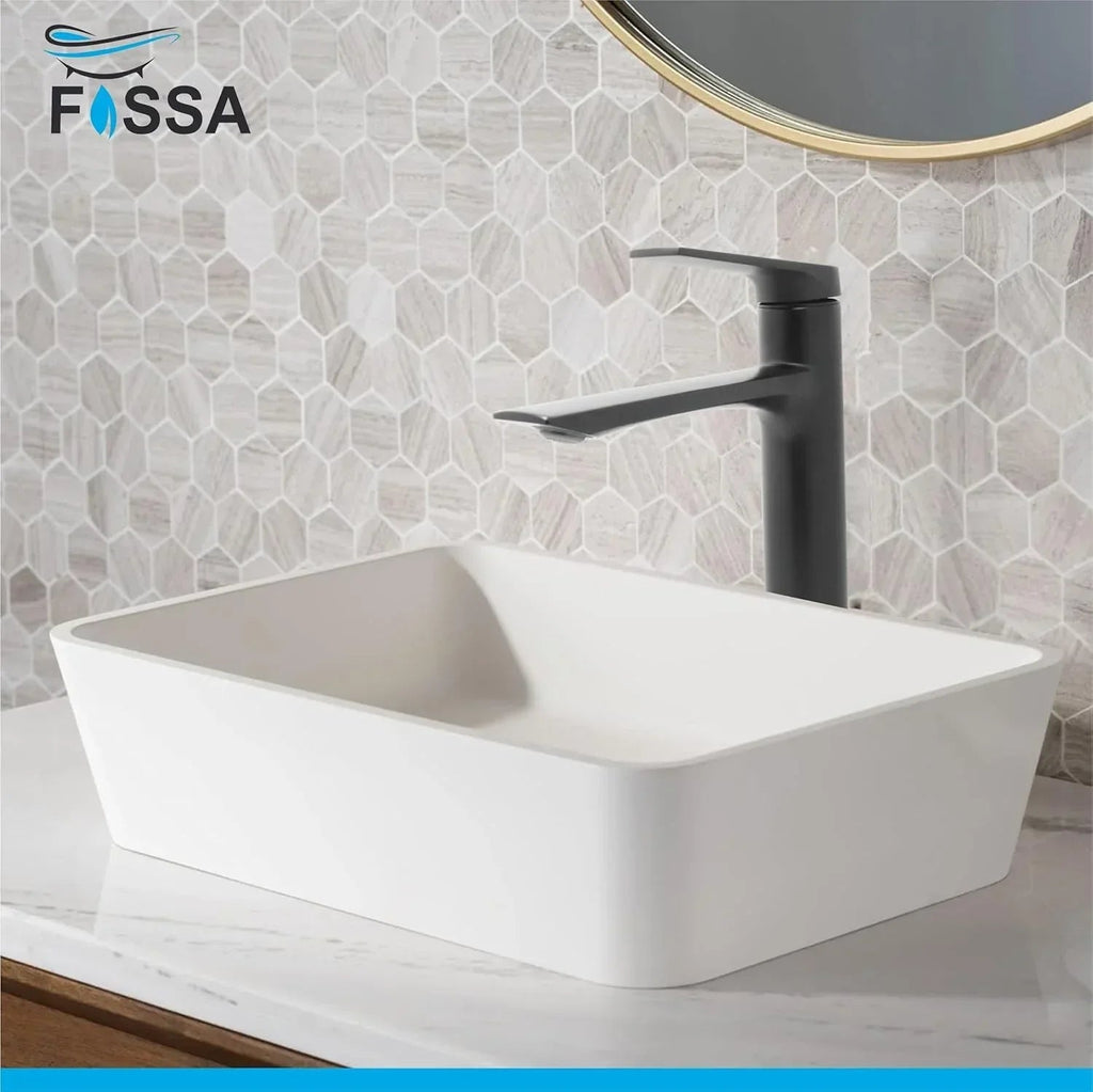 Opera Extended Body Brass Wash Basin Mixer Tap (Black)