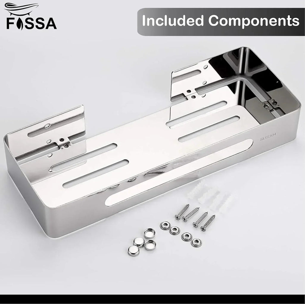 Square Stainless Steel  Corner Shelf  (Silver) 3 Set-2
