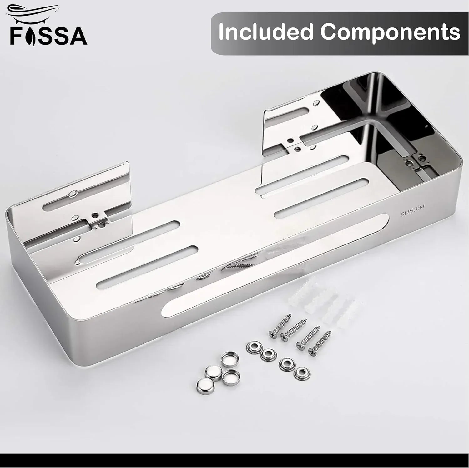 Square Stainless Steel  Corner Shelf  (Silver) 3 Set-2