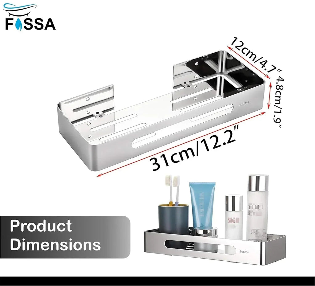 Square Stainless Steel  Corner Shelf  (Silver) 3 Set-1