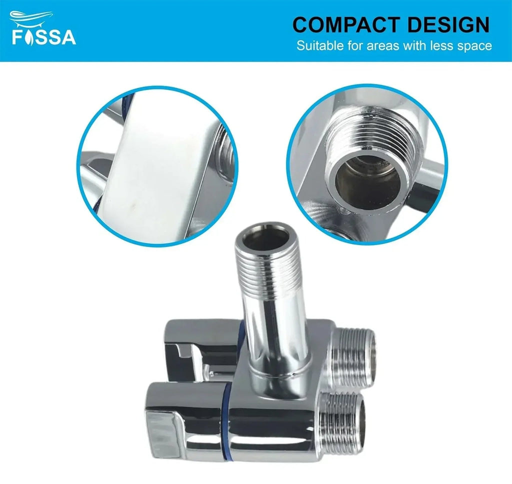Dual Outlets Control Washing Machine Angle Valve Faucet with Nozzle Silver-4